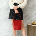 thumbnail image 2 of MDUKONU Suede Bags for Women Bucket Shoulder Bag Retro Slouchy Work Bag Top-handle Small Tote Handbag, 2 of 4