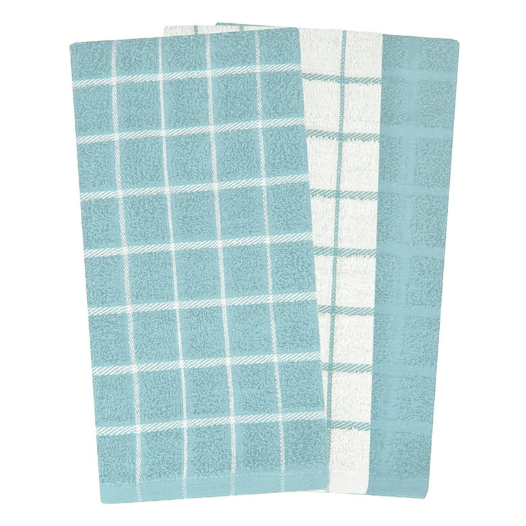 RITZ Terry Plaid Cotton Kitchen Towel and Dish Cloth Federal Blue Set of 3- Towels and 3-Dish Cloths 95524A - The Home Depot