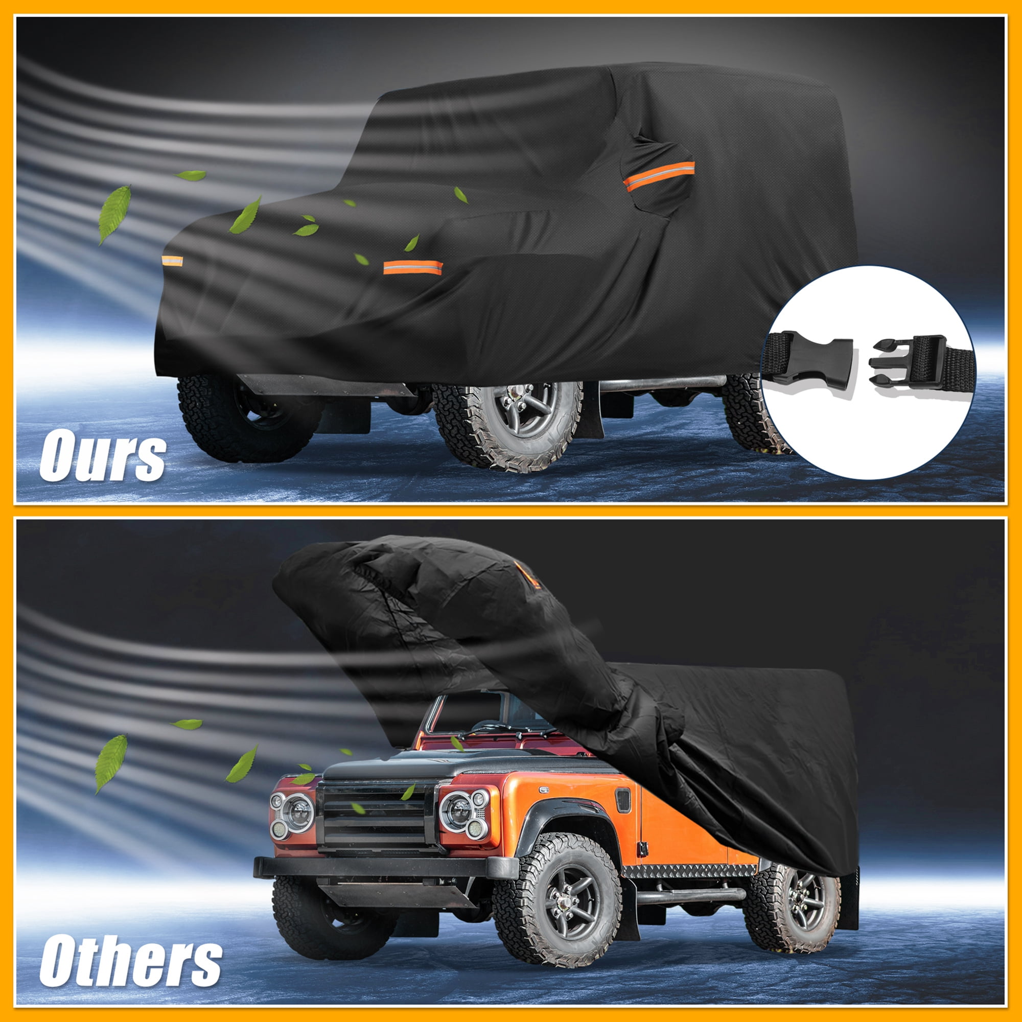Unique Bargains UV-Resistant Car Cover Black ["for Land Rover Defender 90 2020-2025"]