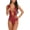 Drak Red, variant on Women One Piece Lingerie Lace Bodysuit Deep V Underwear (Large 1-Black)