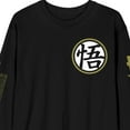 thumbnail image 2 of Dragon Ball Z Kanji Symbols Crew Neck Long Sleeve Men's Black Tee-XS, 2 of 5