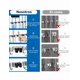 thumbnail image 3 of 2pcs Acero Inoxidable Xtellar color plateado Organizador De Escobas 5acortar 4ganch, 3 of 5