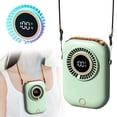 thumbnail image 2 of CoreLiving Neck Fan Portable, Wearable Personal Fan with Adjustable Lanyard and Desktop Bracket, USB Rechargeable Bladeless Cooling Fan for Outdoor Travel, Green, 2 of 10