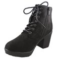 thumbnail image 2 of Womens Casual Lug Sole Chunky Heel Ankle Combat Boot, 2 of 2