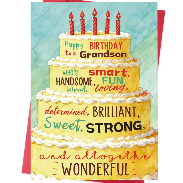 Tarjeta de cumpleaños Soupklop para nieto con dulce mensaje