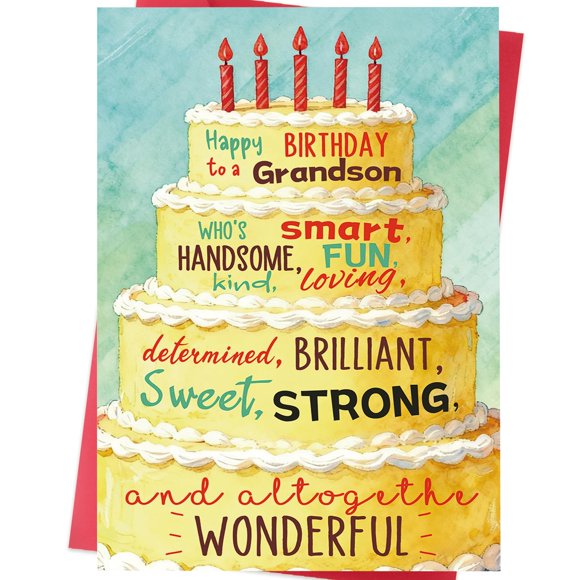 Tarjeta de cumpleaños Soupklop para nieto con dulce mensaje