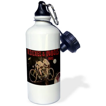 3dRose Rouxel and Dubois Pairs France Tandem Bicycle Poster, Sports Water Bottle, 21oz