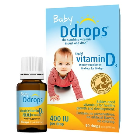Ddrops Baby 400 IU, Vitamin D, 90 drops 2.5mL (0.08 (Best Colic Drops For Babies)