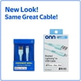 thumbnail image 3 of onn 6ft Lightning to USB-A Braided Charging Cable, MFI Certified, Aqua - Compatible with iPhone 14/13/12/11/X/XR/XS/8/7/6/5, iPad, Airpods and more, 3 of 10