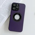 thumbnail image 3 of Para Magsafe Logo Hole Hollow funda de teléfono para iPhone 15 14 Plus 13 12 Pro Max carga inalámbrica magnética Funda de cuero PU a prueba de golpes, 3 of 5