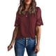 thumbnail image 2 of Blusa de encaje de manga corta NikouMX Color liso para mujer, 2 of 6