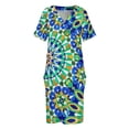 thumbnail image 3 of Vestido de fiesta de mosaico marroquí para mujer patrón marroquí azulejo árabe bolsillo suelto vestidos de ceremonia de verano, 3 of 6