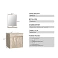 thumbnail image 6 of Eclife 24" Wall Mounted Bathroom Vanity with Glass Vanity Top, Mirror, 2 Doors, Water Saving Faucet, 6 of 8