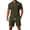 Army Green., variant on HBGVBA Men's Summer Shorts Set Shirt Outfit Casual Sport Versatile Slim Fitted Short Sleeve Fashion Outfit Set