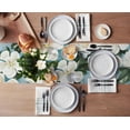 thumbnail image 3 of Table Runner Dresser Scarves 90 Inch Long, Watercolor White Blossom Flowers with Leaf Linen Dining Table Runners Natural Floral Plant Tabletop Scarf for Wedding Holiday Party Kitchen, 3 of 7