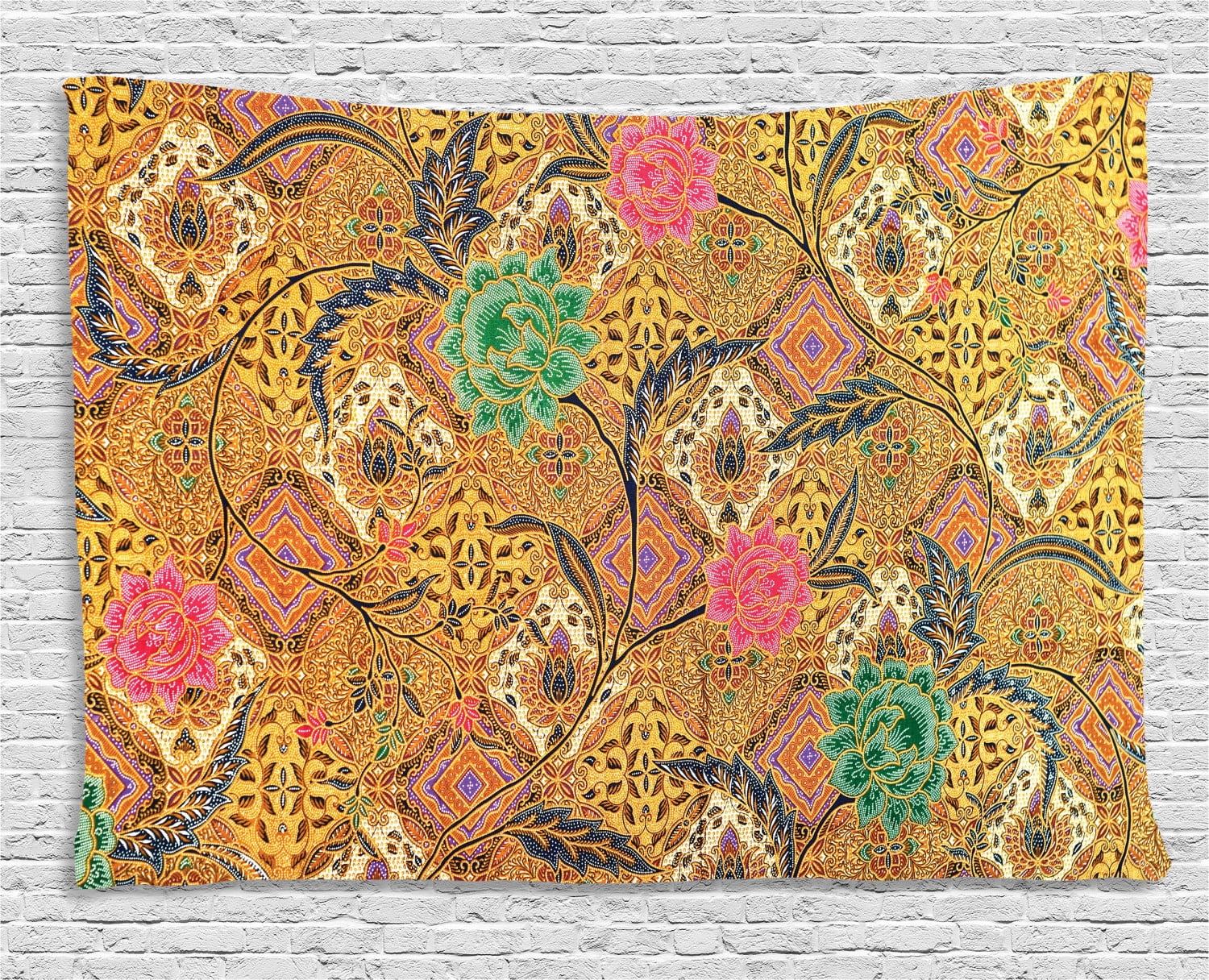 Asian Tapestry, Traditional Malaysian and Javanese Design Rich Retro Revival Pattern with 