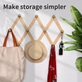 thumbnail image 3 of YIGSECU Expandable Wooden Coat Rack Wall Mount Hanger with Pegs for Hats and Mugs Space Saving Baseball Caps Organizer, 3 of 7