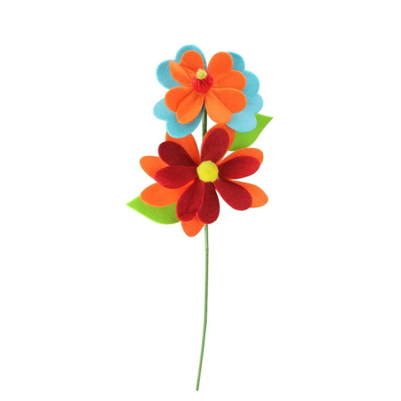 Raz 21.75" Vibrantly Colored Double Flower Christmas Spray