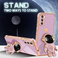 thumbnail image 4 of for Samsung Galaxy S20 FE Case with Astronaut Stand, Women Girls for Galaxy S20 FE 5G Cases with Kickstand, Girly Cute 6D Spaceman Heart Pattern Phone Cover for S20 FE 6.5 Inch Purple, 4 of 11