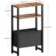 thumbnail image 3 of Narrow End Table with Magazine Rack - Rustic Brown Nightstand for Small Spaces, 3 of 7