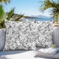 thumbnail image 4 of Outdoor Pillow Cover Gray Flowers Leaves Set of 2 Waterproof Throw Pillowcases Watercolor Floral Plant Decorative Patio Furniture Pillows for Couch Garden Indoor & Outdoor Use, 4 of 9