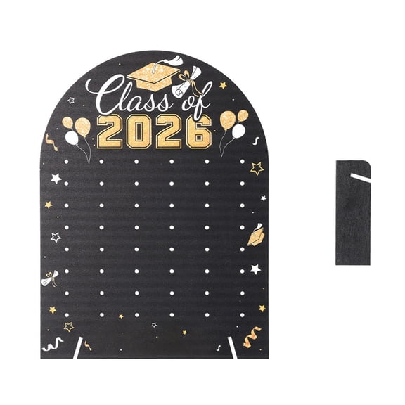 Slhenay 2026 Graduation Photo Display Display School Years Wood Picture Board for Senior High School Graduation Decoration Black