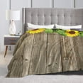 thumbnail image 4 of funny Sunflowers Fleece Plush Throw Blanket Comforter Faux Fur Soft Cozy Warm Fluffy Microfiber Fuzzy Blanket for Bed Couch Sofa Chair Fall Nap Travel Camp Picnic 50"x40", 4 of 5