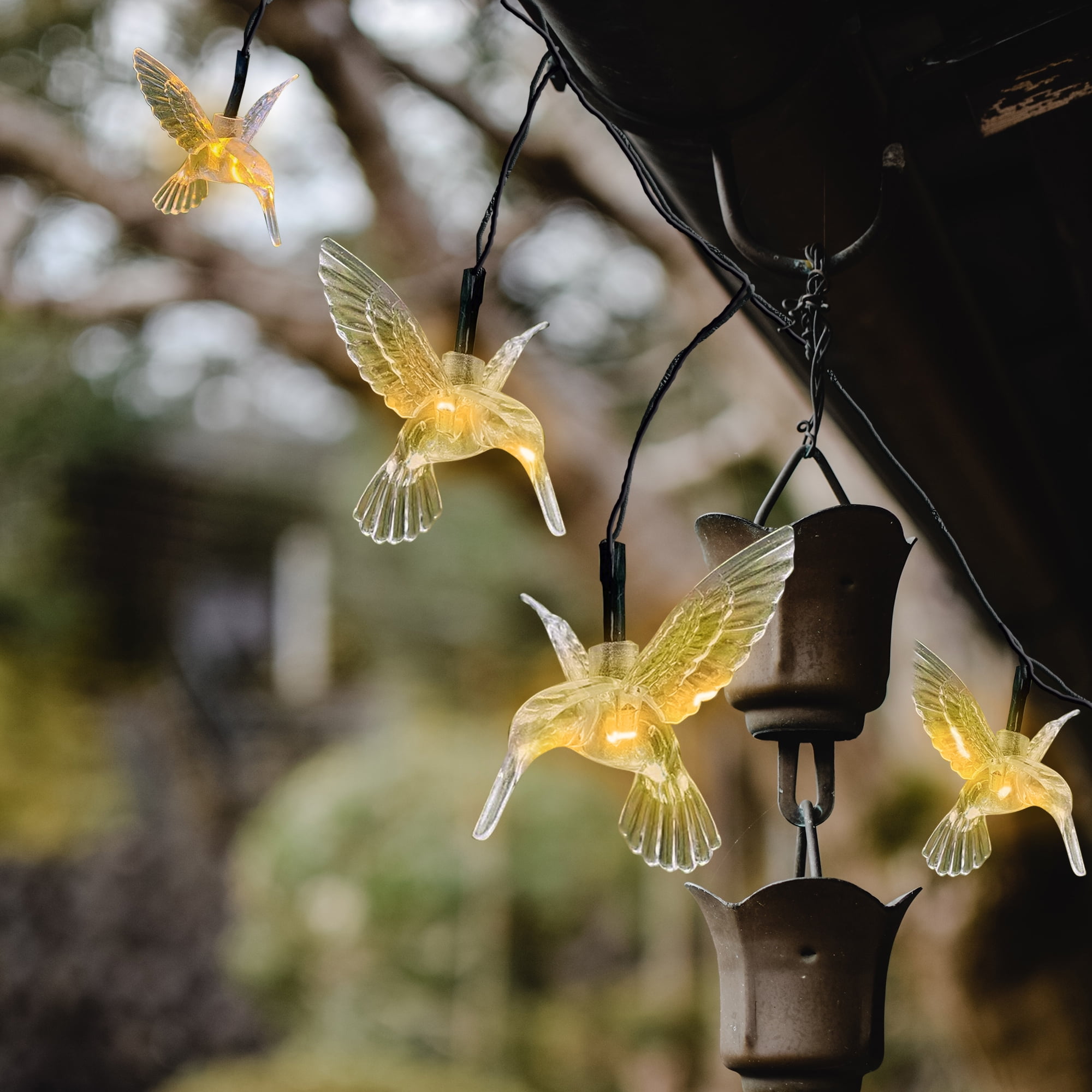 Perfect Holiday 30 LED Solar String Lights,Waterproof with Bird Design Bulbs for Outdoor Home decor, Christmas, Parties, Garden - Warm White