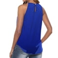 thumbnail image 2 of POINTERTECK Women's Casual Summer Cute Lace Halter Neck Flowy Pleated Workout Sleeveless Tank Tops T-shirts Blouses, 2 of 5