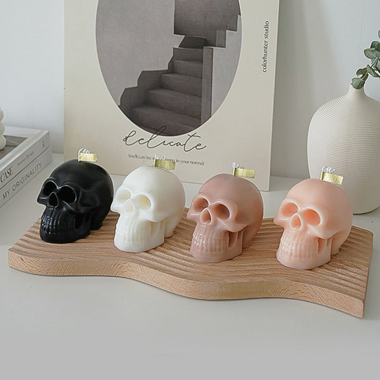 Custom Creative Halloween Home Decoration Candle White Black Skulls Shaped  Paraffin Wax Candle - China Candle and Scented Candle price