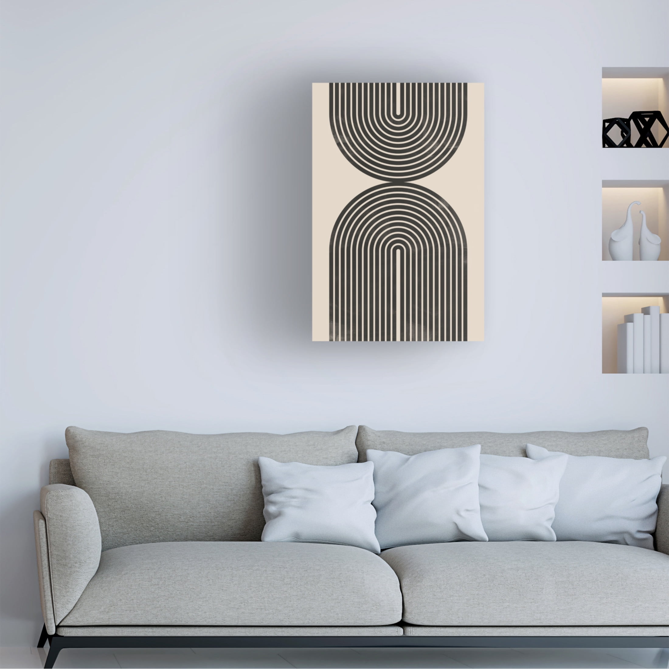 Trademark Fine Art Melloi Art Prints Black Arch Line Art Canvas Wall Art