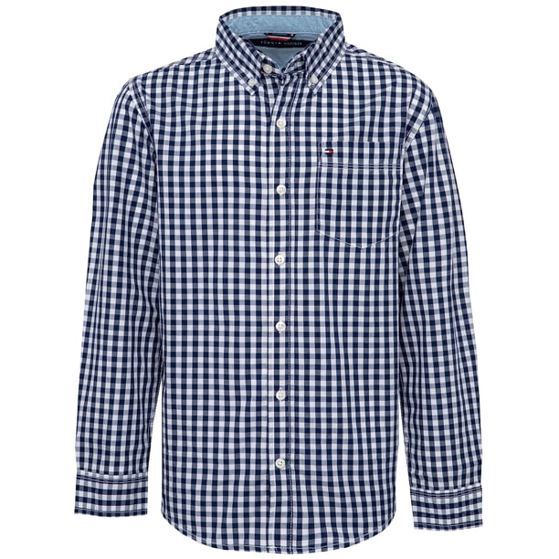 Camisa Tommy Hilfiger de manga larga a cuadros vichy con cuello y bolsillo