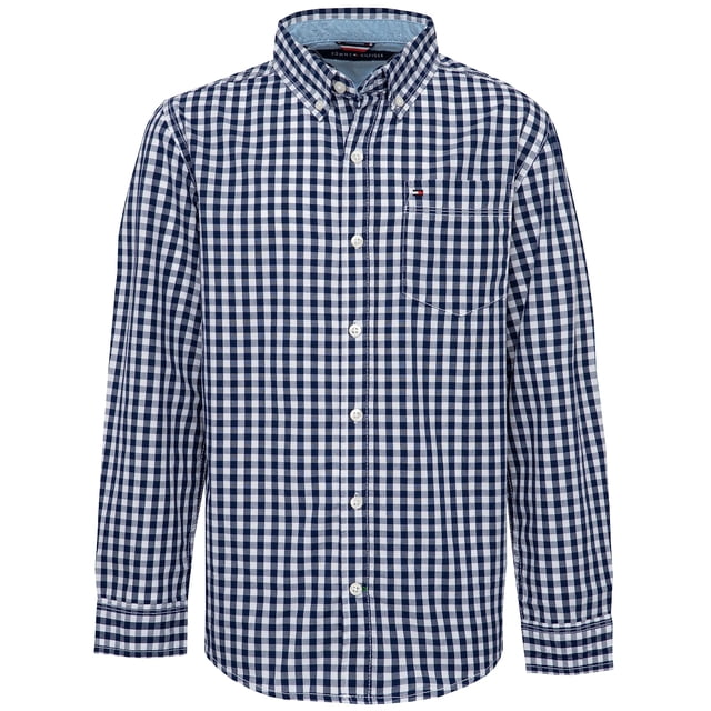 Camisa Tommy Hilfiger de manga larga a cuadros vichy con cuello y bolsillo