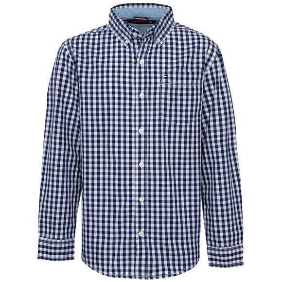 Camisa Tommy Hilfiger de manga larga a cuadros vichy con cuello y bolsillo