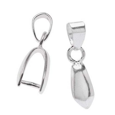 - Beadalon Silver Plated 5mm Pinch Slider Bail For Gemstone & Crystal Pendants (6)