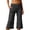 a-Dark Gray31265, variant on Womens Ruched Foldover Waistband Capri Pants With Side Slits Stretchy Casual Wide Leg Fit Trousers For Yoga Practice Daily Errands Casual Pants
