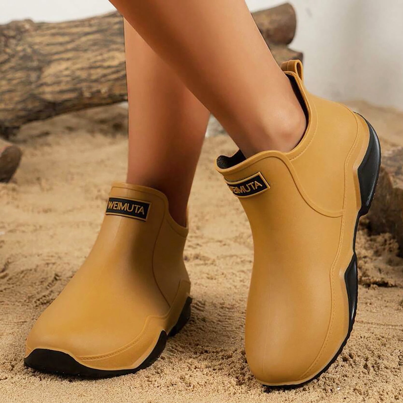 Chenyee Unisex Waterproof Rain Shoes Rubber Ankle Rain Boots Outdoor Non Slip Footwear for Gardening Fishing