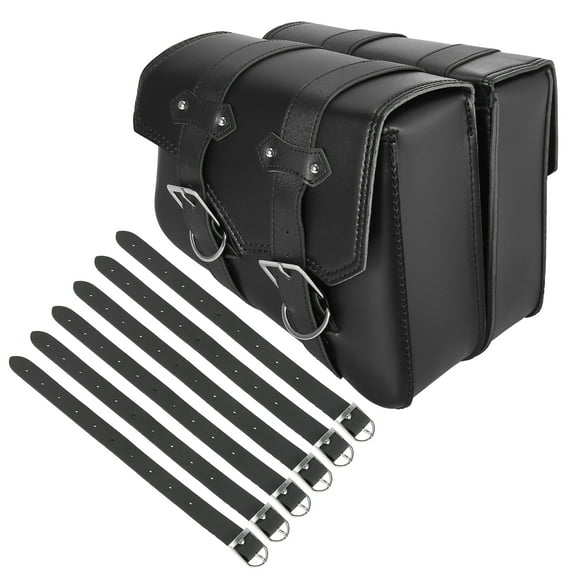 Unique Bargains 1 Pair Universal Motorcycle Saddlebag Cycling Storage Bag Pouch Waterproof Faux Leather