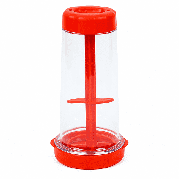 ABPETE Rotary Flour Sifter Large Capacity Clear Flour Mixing Cup Handheld Tapioca Baking Dispenser Sieve Container Kitchen Cooking Tools Red