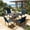 Blue Chairs, variant on SOLAURA 5-Piece Outdoor Patio Dining Set, Textilene Dining Chairs and Metal Square Table with Umbrella Hole, Outdoor Furniture Set for Garden, Backyard, Deck, or Poolside, Blue