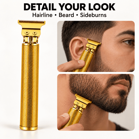 ANITA HOME Hair Clippers for Men, Cordless Rechargeable Zero-Gap T-Blade Beard Trimmer, Grooming Kit with 4 Guide Combs，GOLD