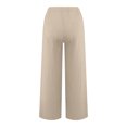 thumbnail image 5 of Razzly Wide Pants Waist Long Drawstring Casual Linen Elastic Women Leg Solid Pants Features: Womens Pants Casual Work Elastic Waist Womens Casual Dress Pants Leg Petite Women Petite Pants(Khaki,3XL), 5 of 5