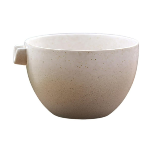 Cuenco de cerámica para té matcha hecho a mano para preparar matcha japonés. Regalo familiar. Blanco
