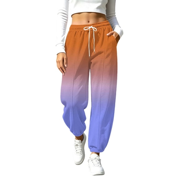 Women's Joggers with Pockets Plus Size Sweatpants High Waisted Tie Dye Drawstring Cuffed Casual
