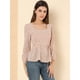 thumbnail image 4 of Blusa de Cintura con Cinturón Allegra K Estampado Floral Albaricoque XS, 4 of 6