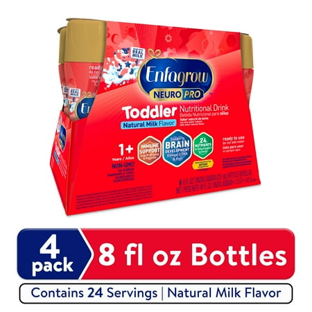 Enfagrow NeuroPro Toddler Nutritional Drink, Try Our Brain-Supporting Trio, Ready to Use, 8 Fl Oz Bottle, 24 Count