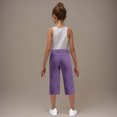 thumbnail image 4 of Fengactive Little Girls Straight Leg Dress Capri Pants High Waisted Office Work Pants Capris for Girls with Pockets, 4 of 9