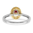 thumbnail image 6 of 14k White Gold Lab Grown Diamond and Created Oval Ruby Fashion Ring Size 7.00 Jewelry for Women, 6 of 8