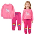 thumbnail image 2 of mgoYE Toddler Baby Girl Outfit Fall Winter Girl Clothes Long Sleeve Cute Cartoon Sweatshirts Pants Outfits, 2 of 9