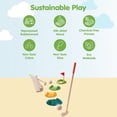 thumbnail image 3 of PlanToys® Mini Golf Set for Kids | Eco-Friendly Wooden Golf Game with 2 Putters, 2 Golf Balls, 3 Obstacles, Target Goal & Travel Bag | Perfect for Indoor & Outdoor Play, 3 of 9